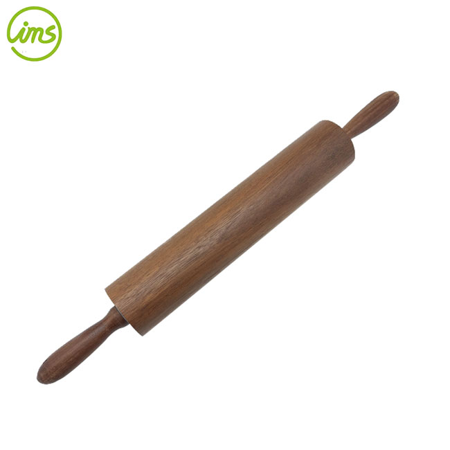 Carbonized Wood Rolling Pin with Handles – Smooth, Durable Kitchen Baking Tool
