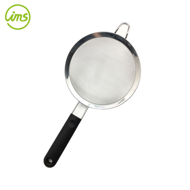 7.85" Fine Mesh Strainer with Silicone Handle | Large Stainless Steel Kitchen Sieve