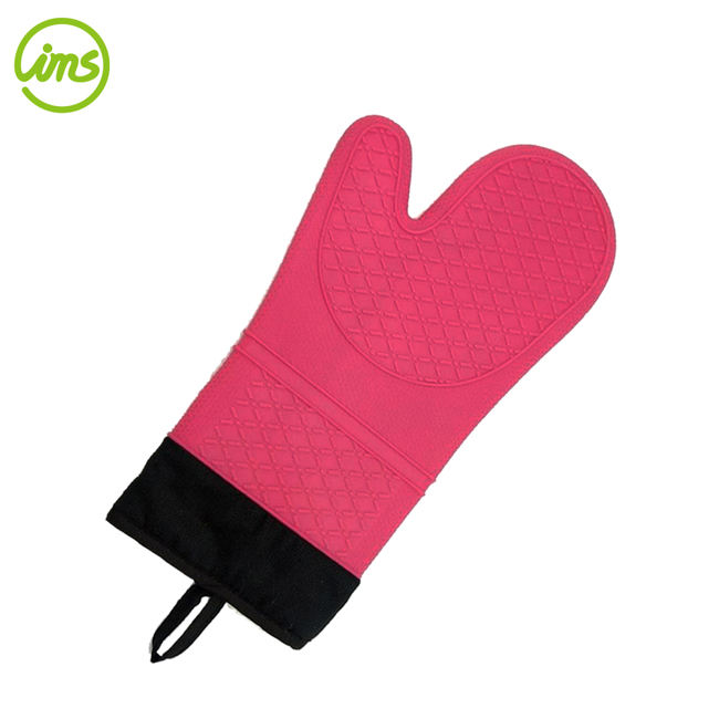 silicone cotton oven mitt heat resistant kitchen bbq glove