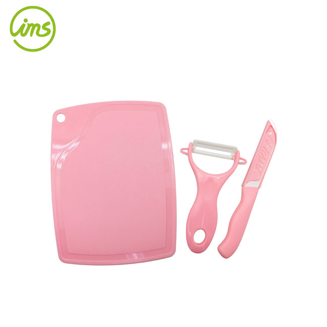 Mini Kitchen Ceramic Knife, Peeler & Cutting Board Set – Lightweight 3-Piece Cooking Set